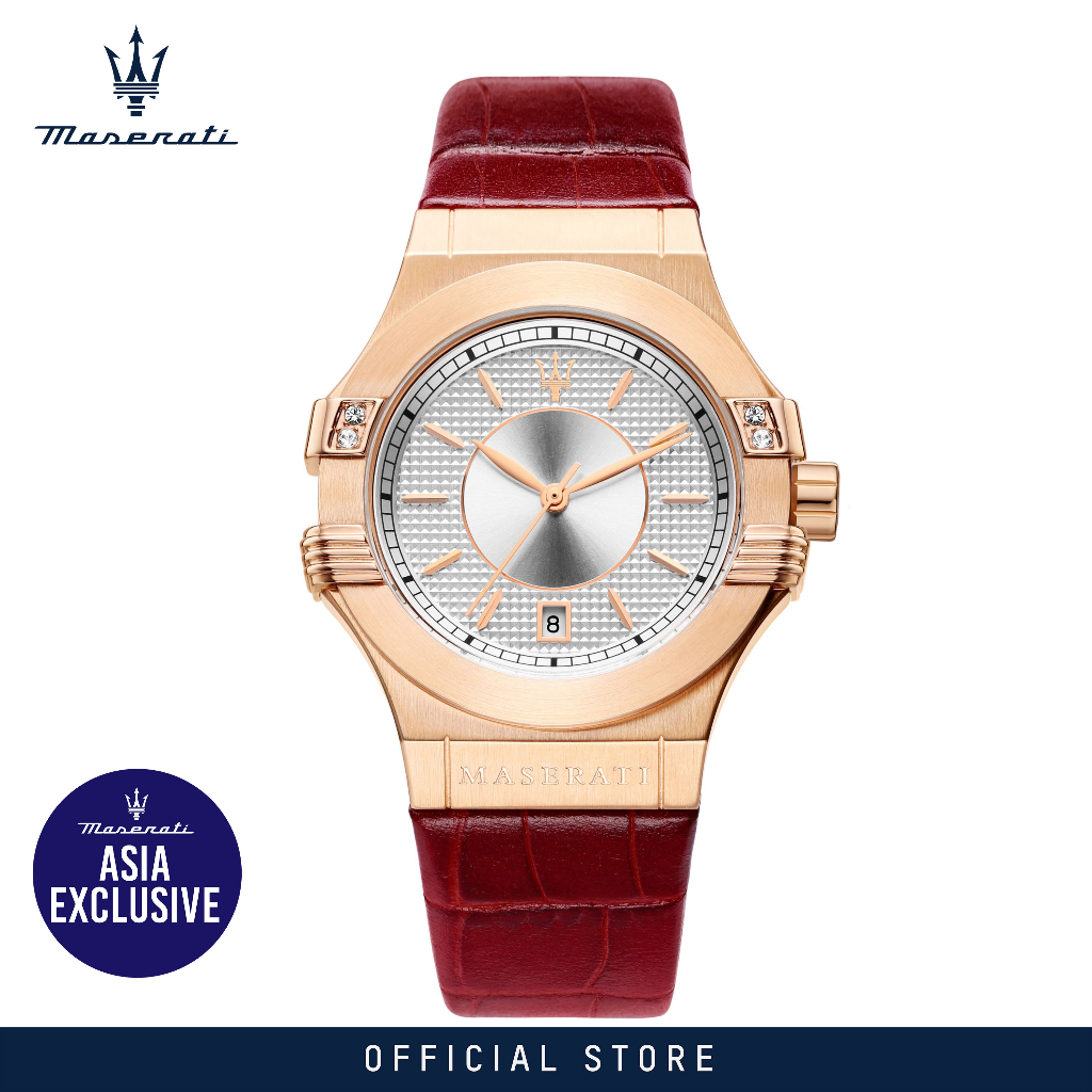 【Asia Exclusive】 Maserati Potenza 35mm Red Leather Ladies Quartz นาฬิกาข้อมือ R8851108501