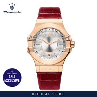 [2 Years Warranty] Maserati Potenza 35mm Red Leather Ladies Quartz Watch R8851108501