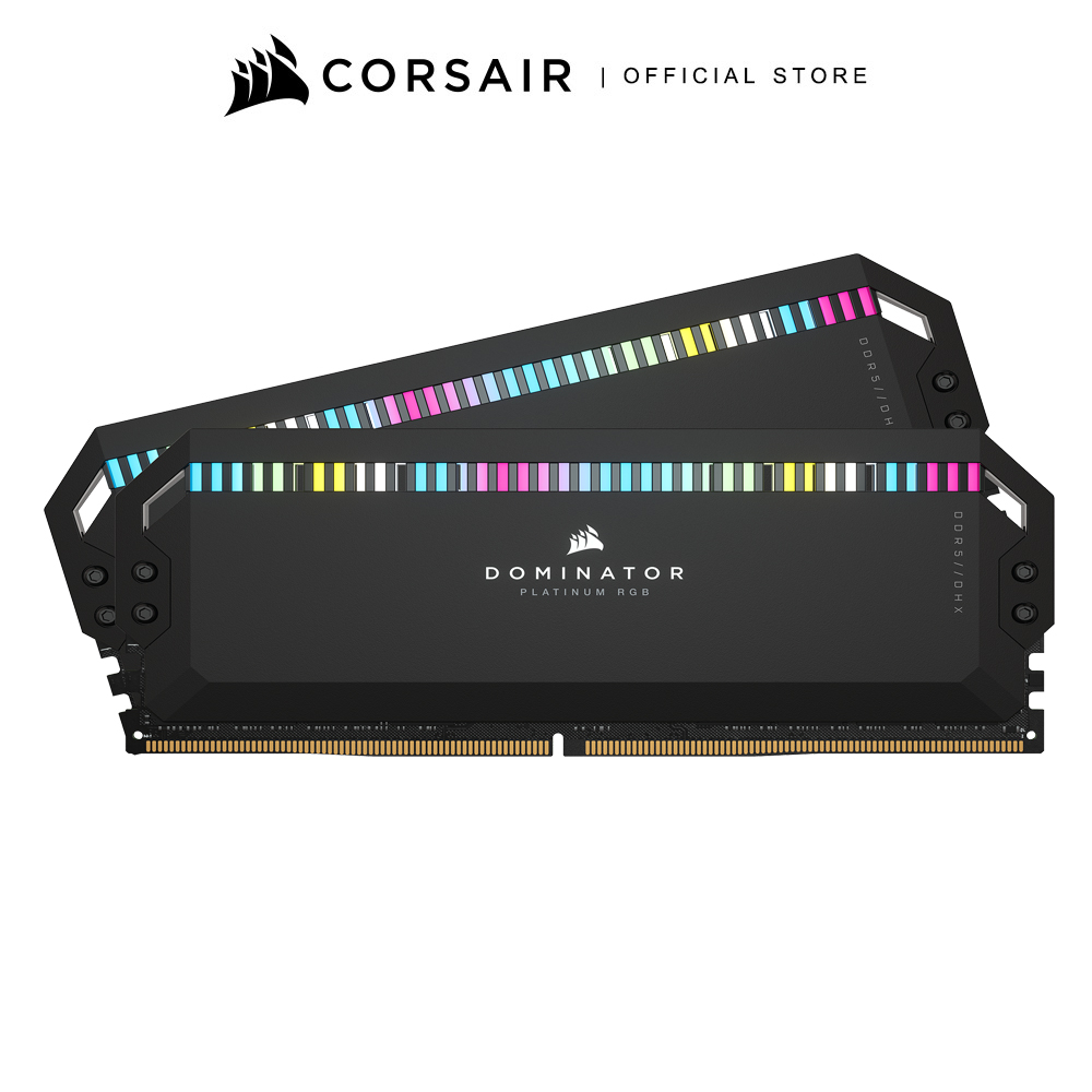 CORSAIR RAM DOMINATOR® PLATINUM RGB 32GB (2x16GB) DDR5 DRAM 6200MHz C36 Memory Kit — Black