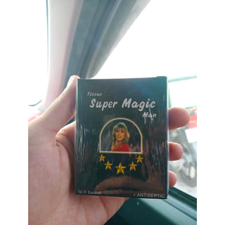 แผ่นเช็ด(ทิชชุเปียก) ช-ล-อ- การ ห-ลั่-ง สำหรับผู้ชาย Super magic man