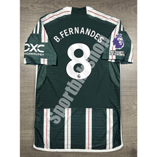 [Player] - เสื้อฟุตบอล แมนยู เยือน Away  2023/24 เกรดนักเตะ พร้อมเบอร์ชื่อ 8 B.FERNANDES อาร์มพรีเมียร์ลีค no room