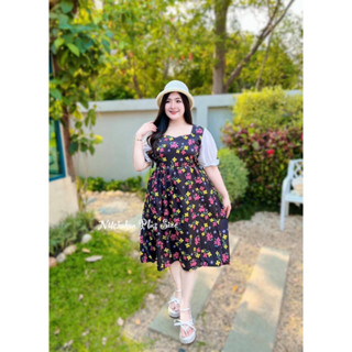 🔥Plussize🔥เดรสคนอ้วน🔥 L 40-48 เอว 34-50     XL 50-60 เอว 40-60