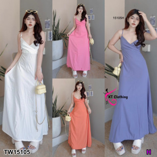 J15105 Maxi dress เดรส สายเดี่ยว โบว์หลัง One-shoulder dress with bow in the back