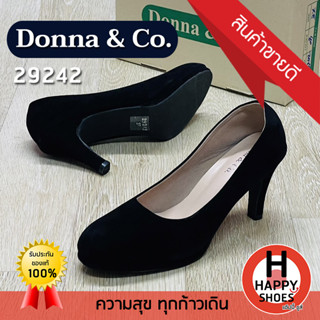 🚚ส่งเร็ว🚛ส่งด่วนจ้า ✨มาใหม่จ้า😆รองเท้าคัชชูหญิง (นักศึกษา)  Donna &amp; Co. รุ่น 29242 กำมะหยี ส้นสูง 3 นิ้ว สวม ทน สบายเท้า