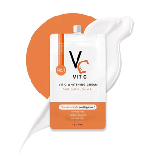 ครีมวิตซี [ยกกล่อง/10ซอง] น้องฉัตร ไวท์เทนนิ่งVC Vit C Whitening Cream ครีมวิตซี