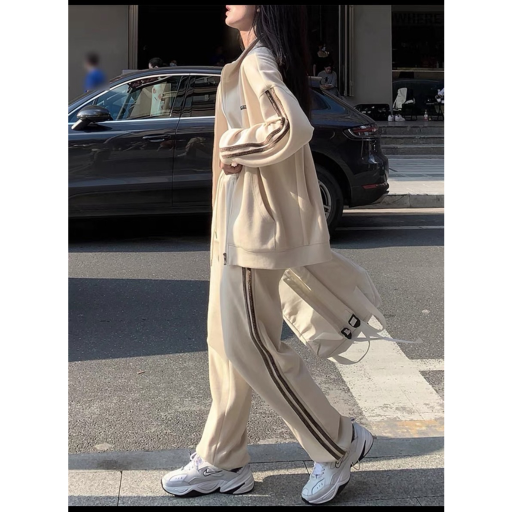 SS 20 ชุดเช็ตวอม โอเวอร์ไซต์ ชาย / หญิง ผ้ายืด เนื้อดี ตัวเสื้อ แจ็คเก็ต