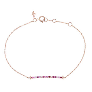 Gails BFK101 Mixed Pink Sapphire Horseshoe Bracelet