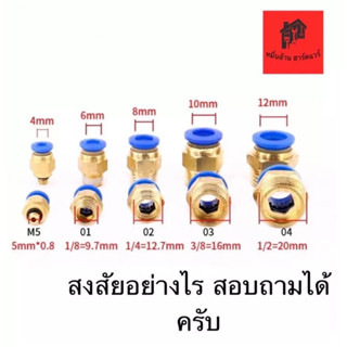 ข้อต่อตรงลม ข้อต่อสวมเร็ว ข้อต่อตรงเสียบสายลม ข้อต่อลมเกลียวนอก SFC