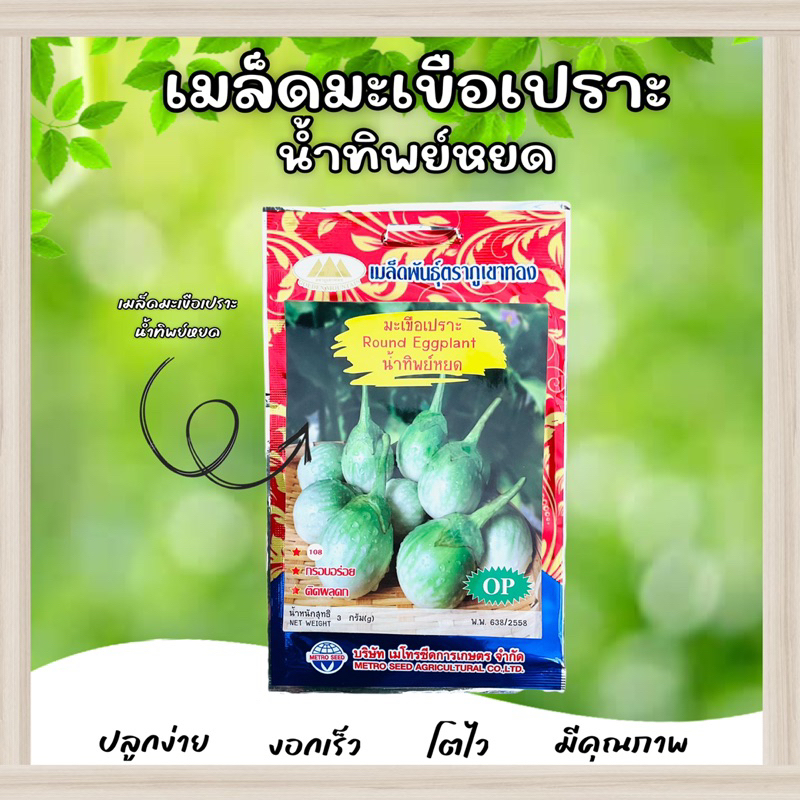 เมล็ดมะเขือเปราะ น้ำทิพย์หยด ตราภูเขาทอง