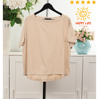 เสื้อมือสอง BANANA REPUBLIC  เสื้อคอเหลี่ยมแขนสั้น  ผ้าคอตตอนยืดได้ ใส่สบายไม่ร้อน  น่ารัก  สีน้ำตาล ไซ้ส์M  สินค้าสภาพด
