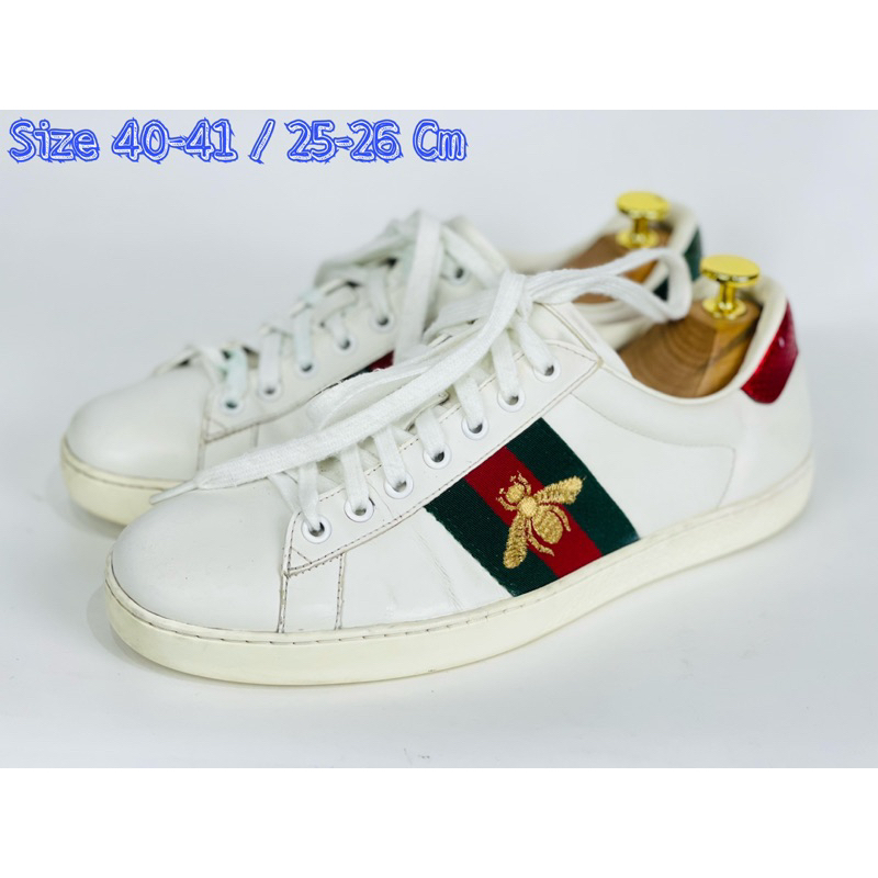Gucci Men's Ace Sneaker White Leather With Bee 🐝