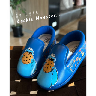 รองเท้าผ้าใบเด็ก รองเท้าสลิปออนเด็ก ลิขสิทธิ์แท้ Sesame Street หนังนุ่มพรีเมี่ยม สำหรับเด็ก 1-5 ขวบ