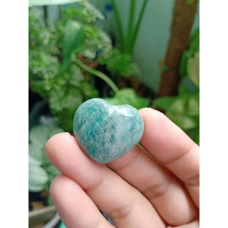 Amazonite อมาโซไนต์ ทรงหัวใจ เขียวอมฟ้า หินธรรมชาติ หินสะสม