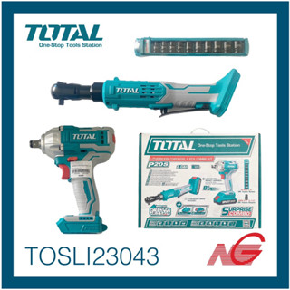 บ๊อกไร้สาย TIWLI2038 + ด้ามฟรีไร้สาย TDRLI20601 TOTAL 1/2" 20V รุ่น TOSLI23043 SURPRISE COMBO