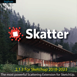 Skatter 2.1.3 ( Plugin for Sketchup windows  2018-2022 ) with Library ปลั๊กอิน ปลูกหญ้า สนามห