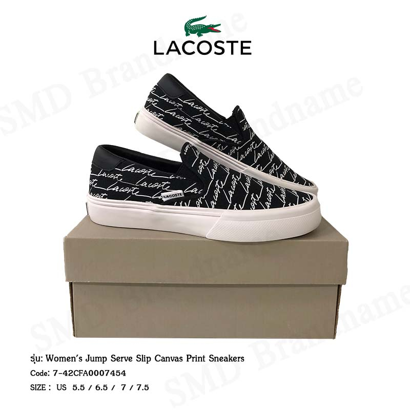 Lacoste รองเท้าผ้าใบ รุ่น Women's Jump Serve Slip Canvas Print Sneakers Code: 7-42CFA0007454