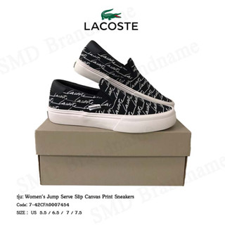 Lacoste รองเท้าผ้าใบ รุ่น Womens Jump Serve Slip Canvas Print Sneakers Code: 7-42CFA0007454