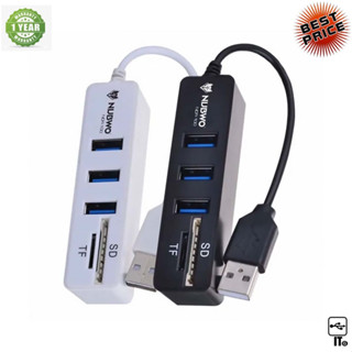 3 Port USB HUB3+ Card Reader (NCR-100) White//Black USB 2.0 / 3 Ports + 1Card Reader ประกัน 1Y USB HUB With Card Reader