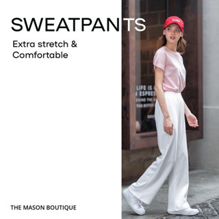 The Mason Boutique Sweatpants กางเกงวอร์มเอวสูง ขายาว ทรงขาตรง Straight leg  ผ้านิ่ม ใส่สบาย