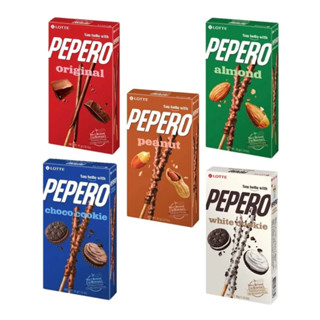 ป๊อกกี้เกาหลี กล่องใหญ่ pepero นำเข้าจากเกาหลี กล่องใหญ่ มี 8 กล่อง มี 5 รส Exp. 23/10/23