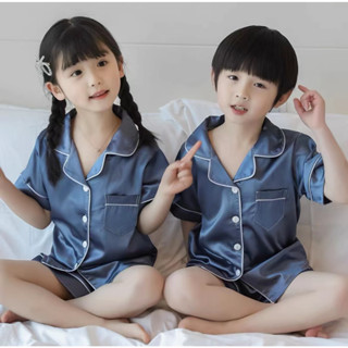 TT3333 E เซทชุดนอนเด็ก ชุดนอนผ้าซาตินชุดนอนแบบสั้นและแบบยาว …