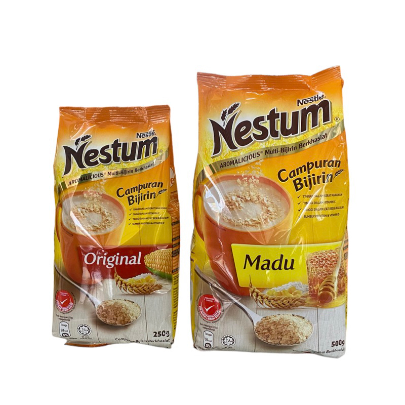 nestum เครื่องดื่มธัญพืช สูตรดั้งเดิม รสน้ำผึ้ง 220 กรัม และ 450 กรัม เนสตุ้ม