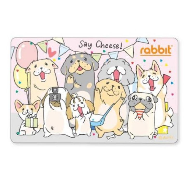 rabbit card หมาจ๋า สีชมพู