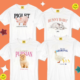 Live17#ลด15% WYRDDP เสื้อยืด Farm girls อก 32-50 size S-XXL สไตล์เกาหลี เเฟชั่นน่ารัก สีขาว คอกลม