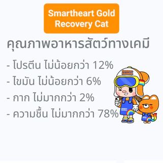 SmartHeart Gold RECOVERY 80g Cat สมาร์ทฮาร์ท โกลด์ อาหารเปียก แมวป่วยหรือป่วยพักฟื้น หลังการรักษาหรือผ่าตัด ขนาด 80กรัม