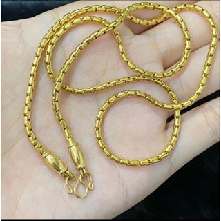 สร้อยสเเตนเลสแท้ ลายARแต่งหัวเล็ก สีทองเลเซอร์ หนา 2.5 มิล ค…