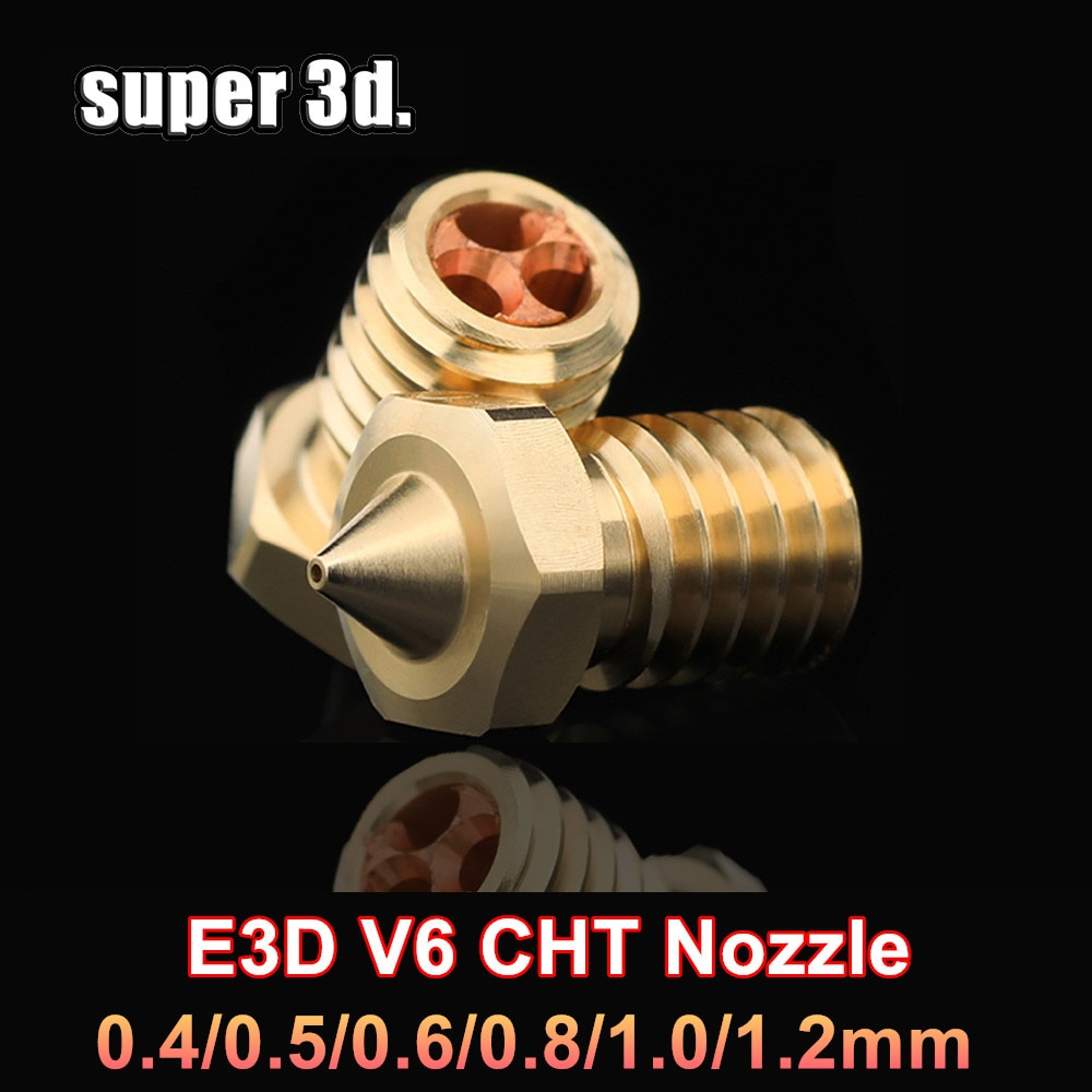 E3D V6 Clone-CHT Tip Nozzles 0.4/0.6/0.8/1.0/1.2mm 3D Printer Nozzle for 1.75mm Filament Brass Coppe