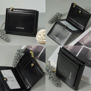 กระเป๋าสตางค์ใบสั้นหนังนุ่ม รุ่นEuro Wallet สีดำแถมถุงผ้า