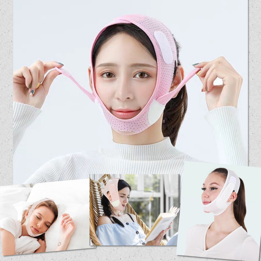 สายรัดหน้าเรียว รุ่นปรับกระชับ ที่รัดหน้า ลดเหนียง รุ่นบางเบา ใส่นอน ผ้ารัดหน้าเรียว ยกกระชับ เก็บเหนียง