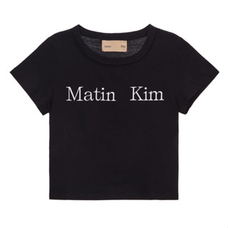 Matin Kim Logo Silket Crop Top (Black)