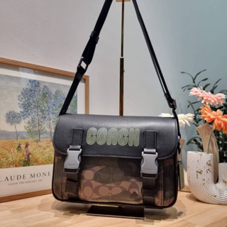 COACH CC018 TRACK CROSSBODY IN SIGNATURE CANVAS WITH CAMO PRINT AND COACH PATCH