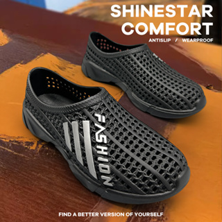 ⚡พร้อมส่ง⚡SHINESTAR⚡รองเท้าแตะ สำหรับผู้ชายยูนิเซ็กส์ เกาหลีสำหรับผู้ชายขายเดิมแฟชั่นบ้านผู้ชายรองเท้าแตชายหาดคู่