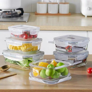 กล่องถนอมอาหาร ฝาล็อคสุญญากาศ แพ็ค 4 กล่อง เข้าไมโคเวฟได้ Food Storage convincing