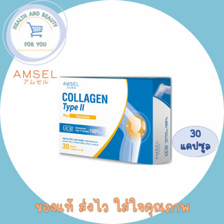 Amsel Collagen Type II Plus Curcumin (30 แคปซูล) ลดอักเสบ บวมแดง ปวดข้อต่อ