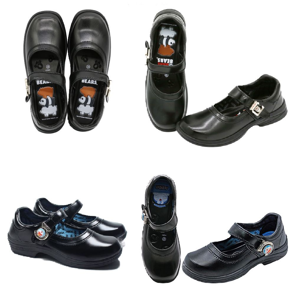 รองเท้านักเรียน เด็กผู้หญิง Adda รุ่น 41S02 & 41Z01 (ไซส์ 34-43) หนังสีดำ