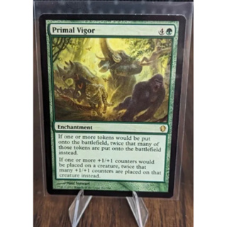 การ์ด MTG Primal Vigor Green Magic the Gathering EDH รุ่น C13 สภาพ Ex-Nm