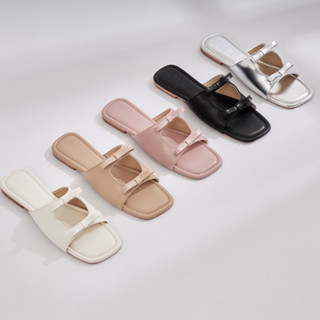 Bo sandals รองเท้าแตะส้นแบน สายคาดโบว์ กดสั่งได้เลยค่ะ (Wila shoes)