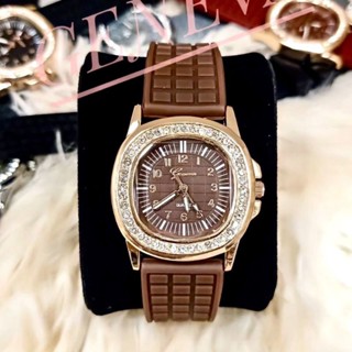 นาฬิกาข้อมือผู้หญิง GENEVA.  (เจนีวา) เเบรนด์เเท้ กานเเก้ว ส…