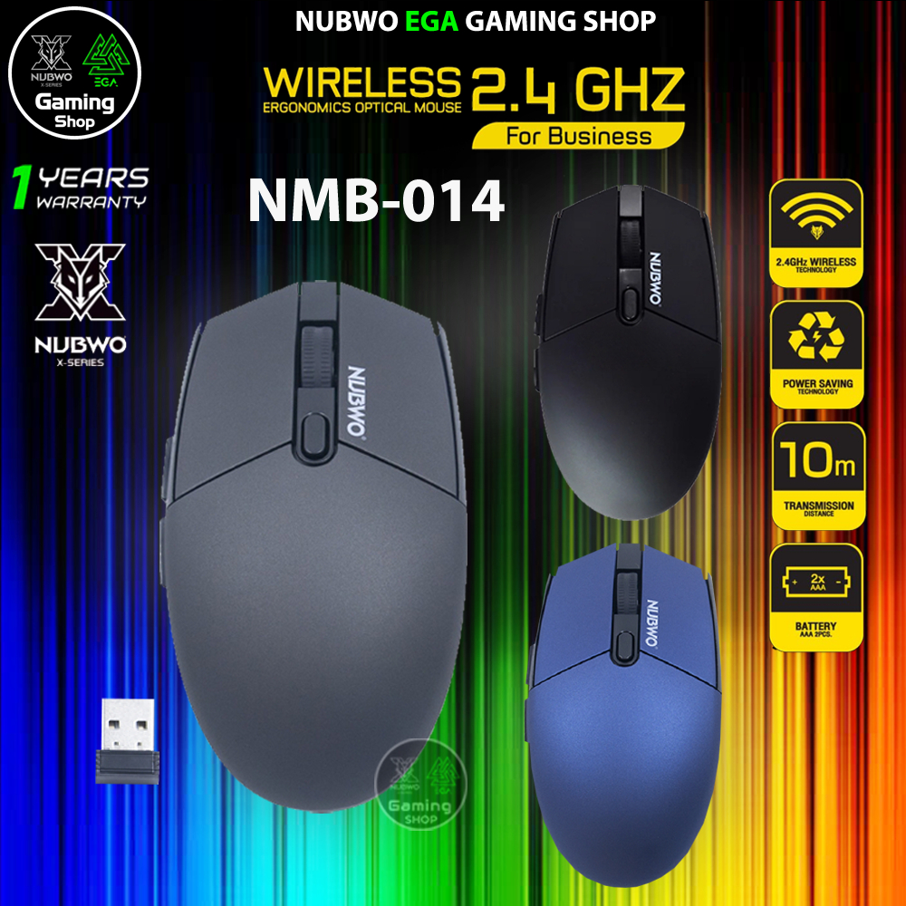 🎮 GAMING NUBWO NMB-014 WIRELESS MOUSE USB เมาส์ ไร้สาย แบบไร้เสียงคลิก ออปติคอลความแม่นยำสูง ปรับ DP