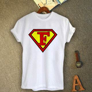 เสื้อยืดอักษรภาษาอังกฤษ ตัว F Superman