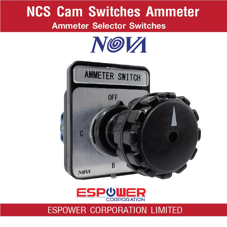 NOVA Ammeter selector switch (NCS) Cam Switches แคมสวิตช์  ประเภท Ammeter selector switch เบรกเกอร์ค