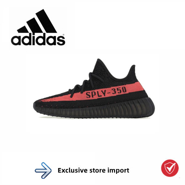 adidas originals Yeezy Boost 350 V2Core Black Red trend Sportswear shoes Men's and women's same black pink