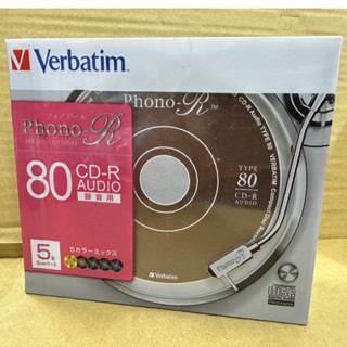 CD-R AUDIO  VERBATIM Pack 5 disc. - แผ่นซีดีออดิโอ  VERBATIM จำนวน 1 แพ็ค มี 5 แผ่น.