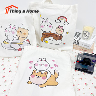 Thing a Home  กระเป๋าผ้าสะพายข้าง ลายการ์ตูนน่ารัก กระเป๋าแฟชั่น