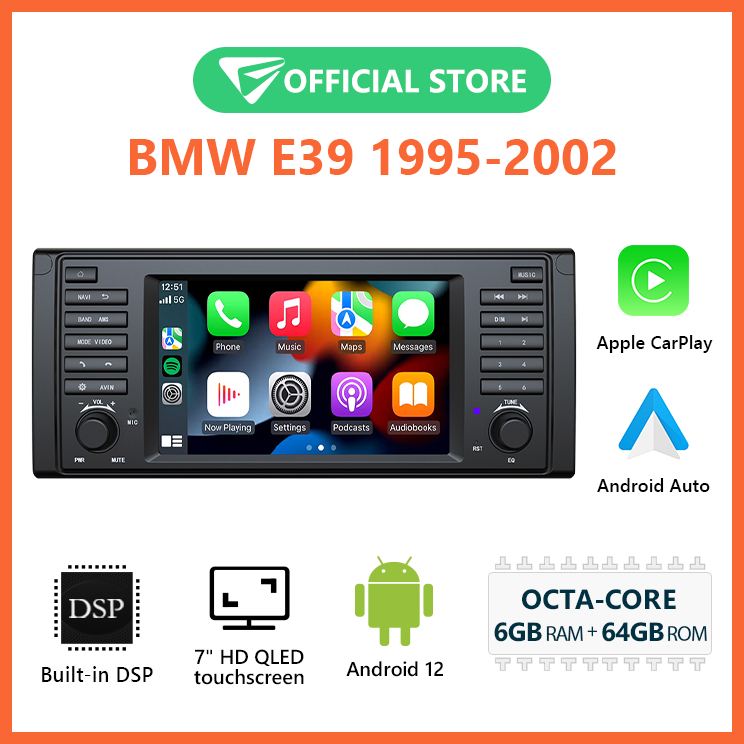 เครื่องเล่นรถยนต์ Eonon BMW E39 Android 12 พร้อม Apple CarPlay และ Android Auto QLED DSP E39A12S