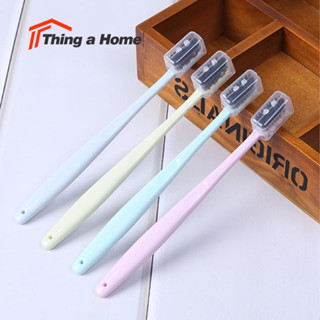 Thing a Home แปรงสีฟันถ่านไม้ไผ่ ขนนุ่ม สําหรับทําความสะอาดช่องปาก (1แพ็ค4ชิ้น)